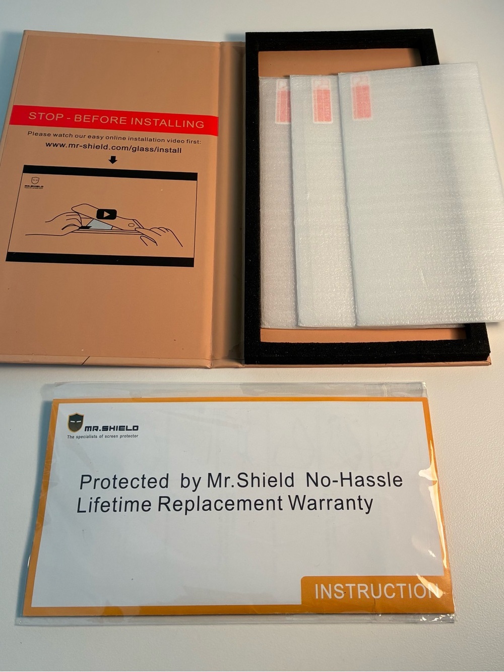 Mr.Shield 3-Pack Universal Tempered Glass Screen Protector 9H HD Anti-Scratch